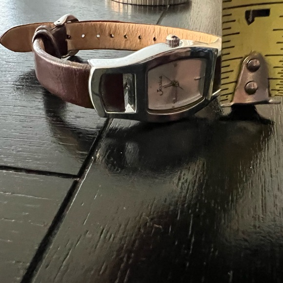 Vintage 90’S JESSICA Leather Brown Band Silver Wrist Watch Women’s BRAND NEW - Picture 3 of 16